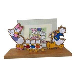 Walt Disney Company Donald & Daisy Korean Picture Frame Wood Glass Rare READ